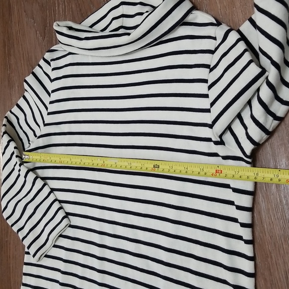 (S) Lands' End Nautical Striped 100% Cotton Sweater Modest Casual Cozy Coastal - Picture 6 of 8